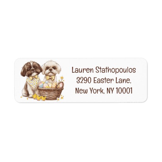Easter Shih Tzu Dogs Etiket (Voorkant)