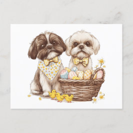 Easter Shih Tzu Dogs Feestdagenkaart