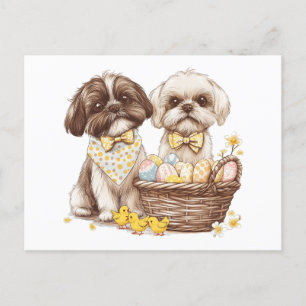 Easter Shih Tzu Dogs Feestdagenkaart