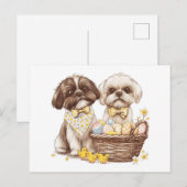 Easter Shih Tzu Dogs Feestdagenkaart (Voorkant / Achterkant)