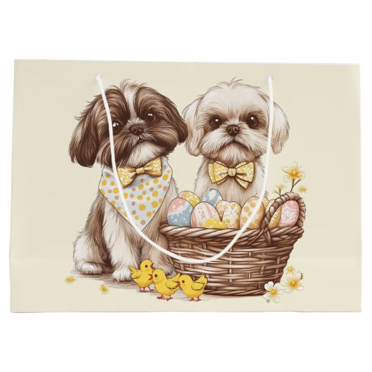 Easter Shih Tzu Dogs Groot Cadeauzakje (Achterkant)