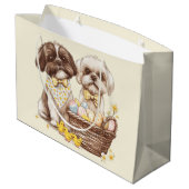 Easter Shih Tzu Dogs Groot Cadeauzakje (Achterkant Gekanteld)