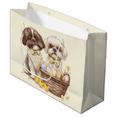 Easter Shih Tzu Dogs Groot Cadeauzakje (Voorkant Gekanteld)