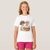 Easter Shih Tzu Dogs T-shirt (Voorkant volledig)
