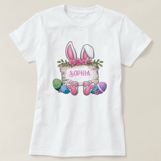Easter Shirt; Schattigee Bunny & Eggs T-shirt (Design voorkant)