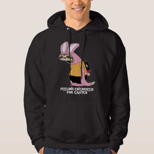 Easter Sloth Bunny Feeling Energized Hoodie (Voorkant)
