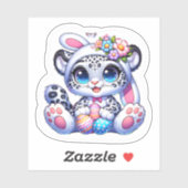 Easter Snow Leopard Big Cat Stickers (Vel)
