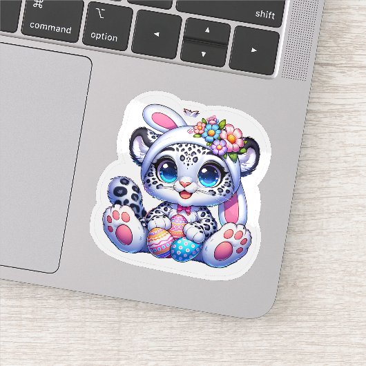 Easter Snow Leopard Big Cat Stickers (Detail)
