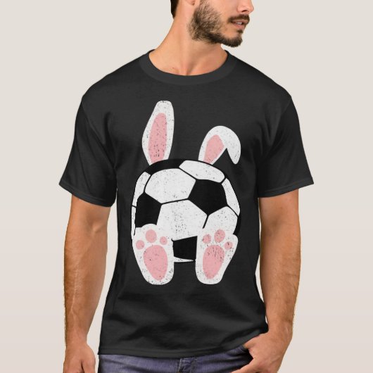 Easter Soccer  Bunny Ears Ball Cute Rabbit Sport T-shirt (Voorkant)