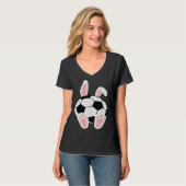 Easter Soccer  Bunny Ears Ball Cute Rabbit Sport T-shirt (Voorkant volledig)