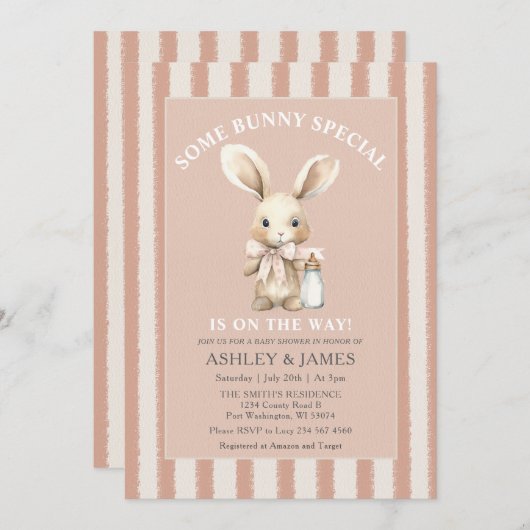 Easter Some Bunny is onderweg naar het Baby shower Kaart (Voorkant / Achterkant)