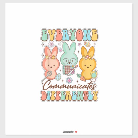 Easter Speech Therapy SLP Everyone Communicates Di Sticker (Vel)