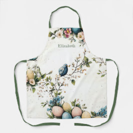 Easter Spring Birds Pastel Eggs Watercolor Floral Schort