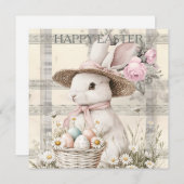 Easter Spring Bunny Feestdagenkaart (Voorkant / Achterkant)