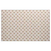 Easter Spring Hare Bunnies And Carrots On Beige Stof (Yard (91,4 cm))