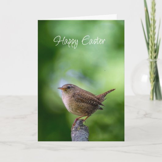 Easter Spring Wren Bird Joy Happiness Wishes Feestdagen Kaart (Voorkant)
