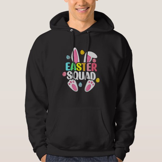 Easter Squad Bunny Ear Eggs Hunting Family Matchin Hoodie (Voorkant)