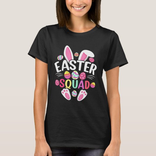 Easter Squad Bunny Ear Eggs Hunting Family Matchin T-shirt (Voorkant)