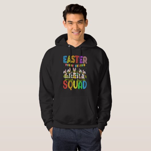 Easter Squad Leopard Easter Bunny Egg Hunt Kids Bo Hoodie (Voorkant volledig)