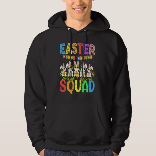 Easter Squad Leopard Easter Bunny Egg Hunt Kids Bo Hoodie (Voorkant)