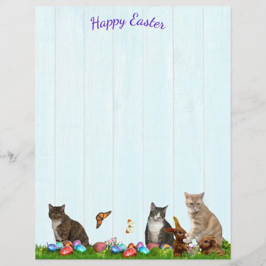 Easter Stationery - With Cats, Bunnies, and Eggs (Achterkant)