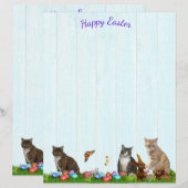Easter Stationery - With Cats, Bunnies, and Eggs (Voorkant / Achterkant)