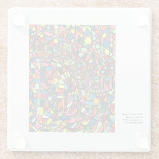 "Easter Sunday" Glazen Onderzetter (Achterkant)