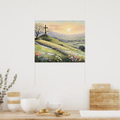 Easter sunrise art illustration poster (Keuken)