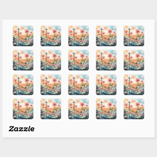 Easter Sunrise Vierkante Sticker (Vel)