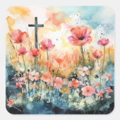 Easter Sunrise Vierkante Sticker (Voorkant)