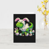 Easter T-rex Bunny Ears Funny Dinosaur Kostuum Kin Kaart (Gele Bloem)
