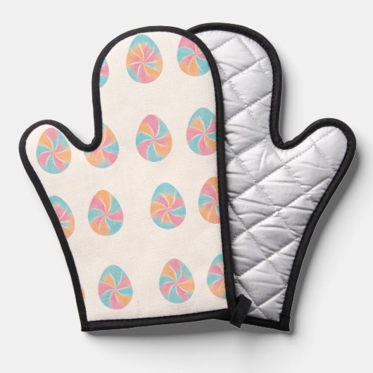 Easter Tie-Dye eggs  mid-tone soft pattern Ovenwant (Voorkant / Achterkant)