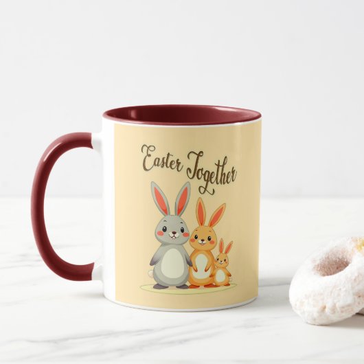 Easter Together – Sweet Bunny Family - caneca Mok (Met donut)