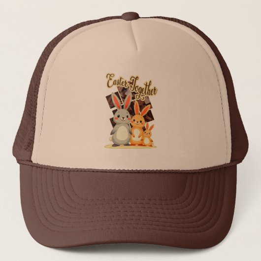 Easter Together – Warm Bunny Family - boné Trucker Pet (Voorkant)