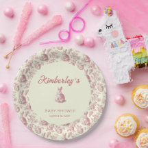 Easter Toile Floral Girl Baby shower