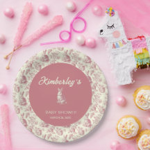 Easter Toile Floral Girl Baby shower