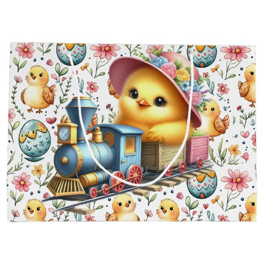 Easter Train Chick Gift Bag Groot Cadeauzakje (Achterkant)