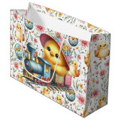 Easter Train Chick Gift Bag Groot Cadeauzakje (Voorkant Gekanteld)