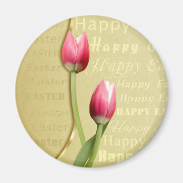 Easter Tulips Gold Typografie Magneet