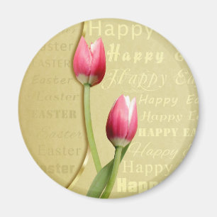 Easter Tulips Gold Typografie Magneet