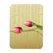 Easter Tulips Gold Typografie Magneet (Verticaal)