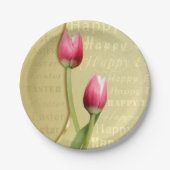 Easter Tulips Gold Typografie Papieren Bordje (Voorkant)