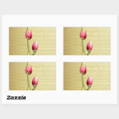 Easter Tulips Gold Typografie Rechthoekige Sticker (Vel)