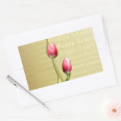 Easter Tulips Gold Typografie Rechthoekige Sticker (Envelop)