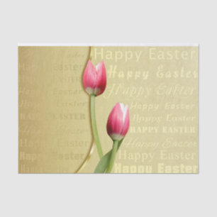 Easter Tulips Gold Typografie Tissuepapier