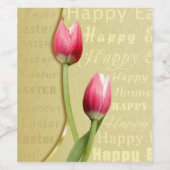 Easter Tulips Gold Typografie Wijn Etiket (Enkel label)