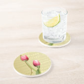 Easter Tulips Gold Typografie Zandsteen Onderzetter (Zijkant)