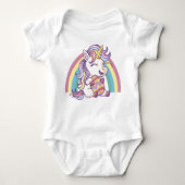 Easter Unicorn with Rainbow Mane Romper (Voorkant)