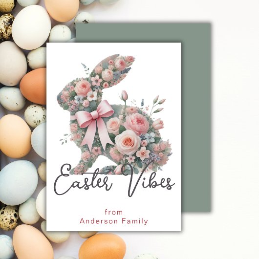 Easter Vibes Bunny Familie Groeten Feestdagenkaart