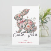 Easter Vibes Bunny Familie Groeten Feestdagenkaart (Staand voorkant)